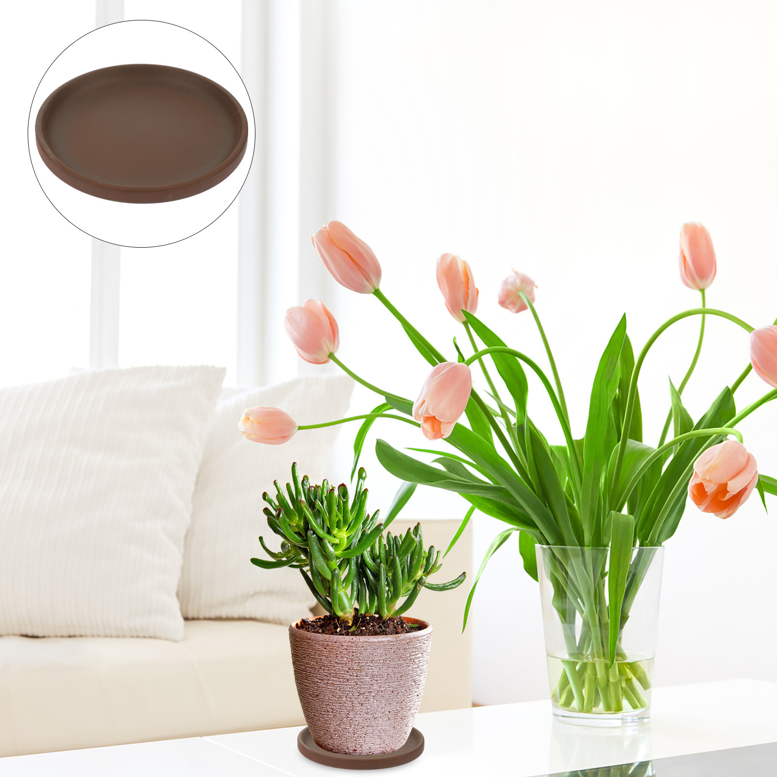 Ceramic Flower Pot Tray Round  - Drip Tray Saucer recension och pris