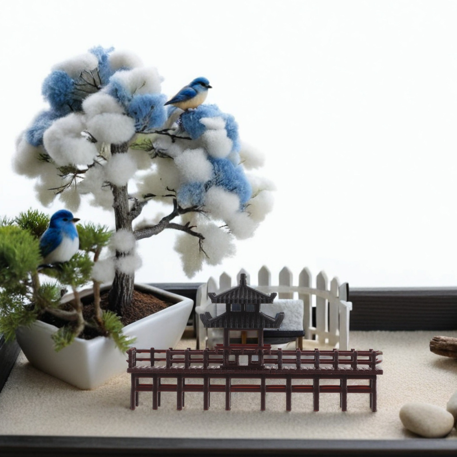 Miniature Chinese Pavilion Bri - Bonsai Garden Landscape Design recension och pris