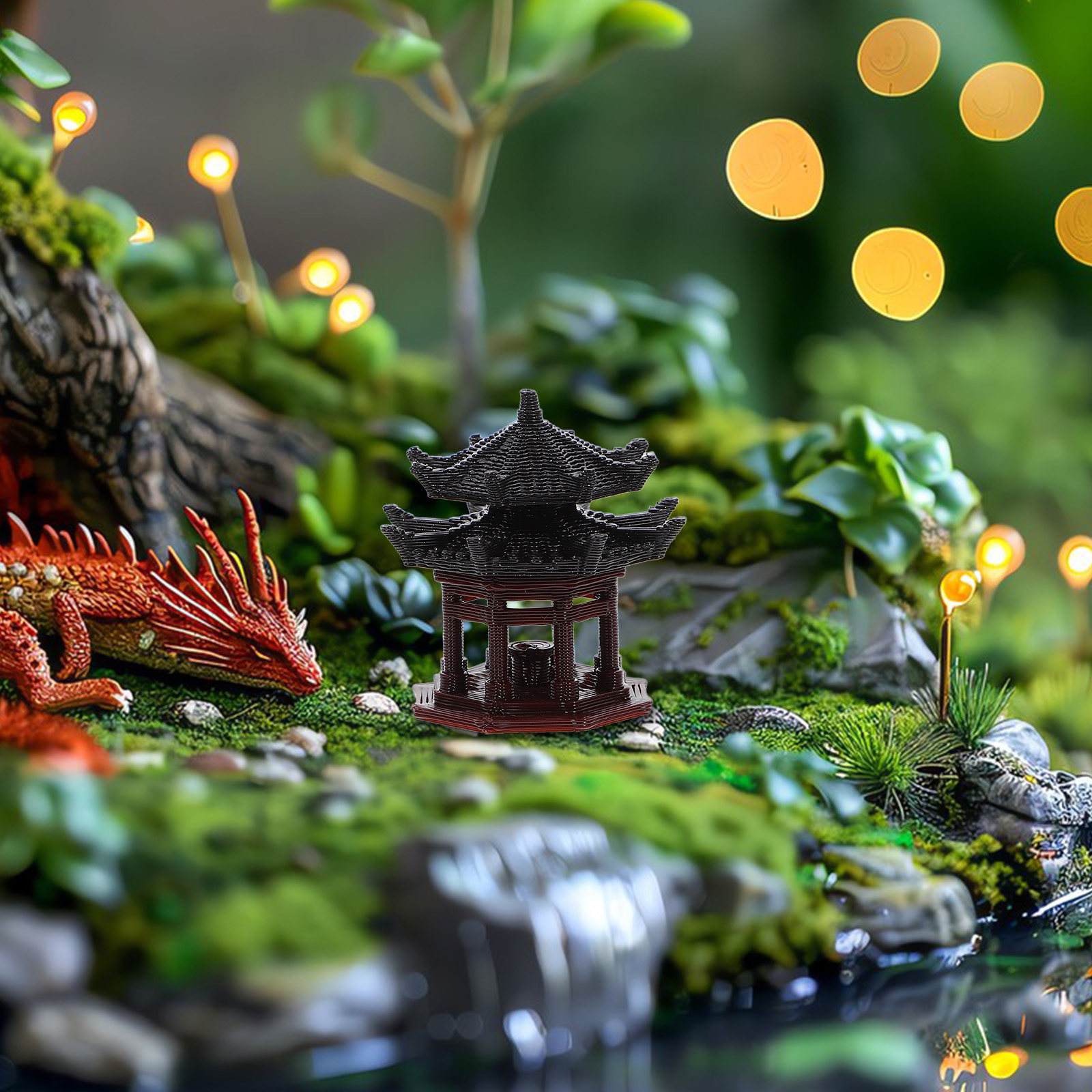 Delicate Plastic Pavilion Orna - Bonsai Garden Landscape Design recension och pris