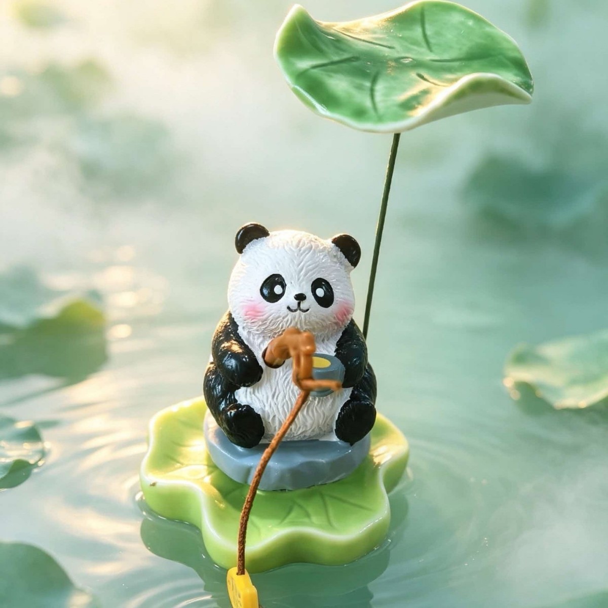 Cute Fishing Animal Figurine R - Bonsai Garden Art recension och pris