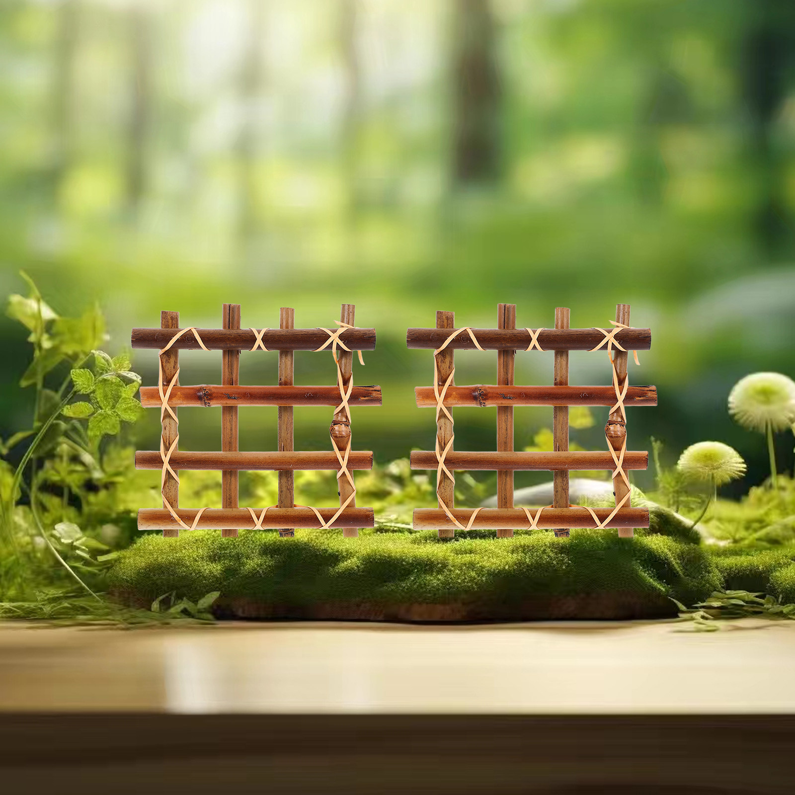 2Pcs Bamboo Fence Miniature Gr - Bonsai Garden Landscape Design recension och pris